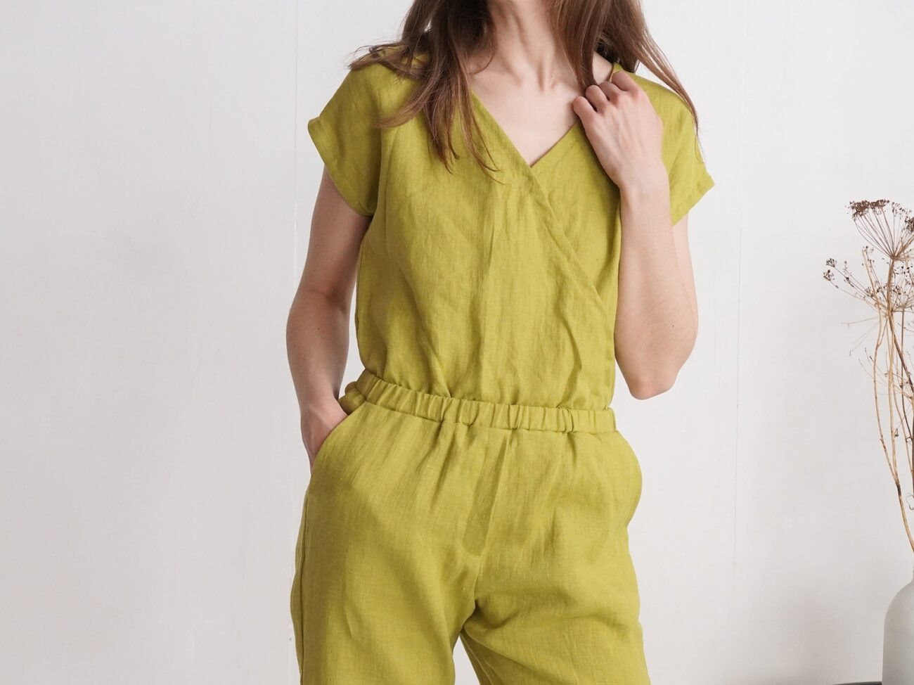 Malusta Short Linen Jumpsuit M66