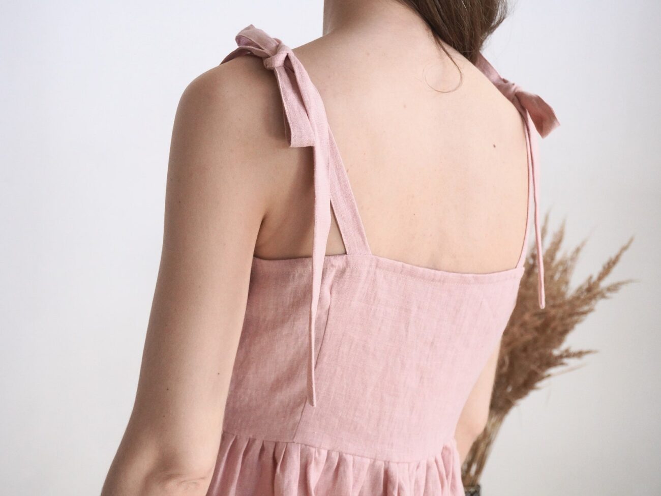 Adjustable Strap Linen Pinafore Sundress by Malusta