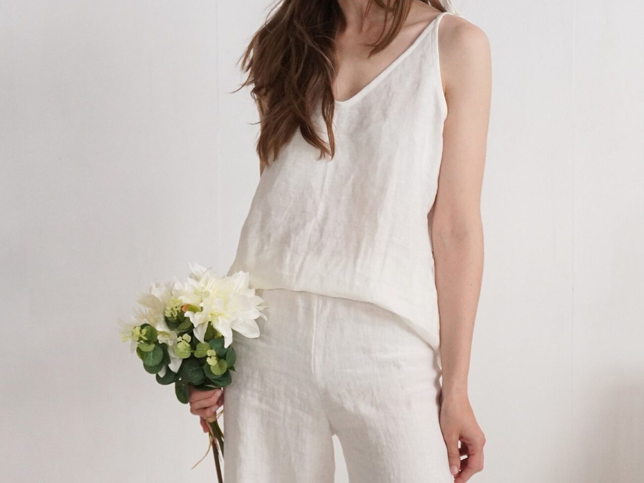 Malusta Linen Wedding Pantsuit: Sustainable Summer Outfit