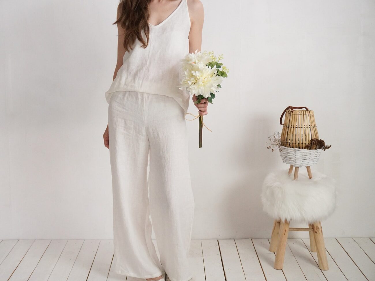 Malusta Linen Wedding Pantsuit: Sustainable Summer Outfit