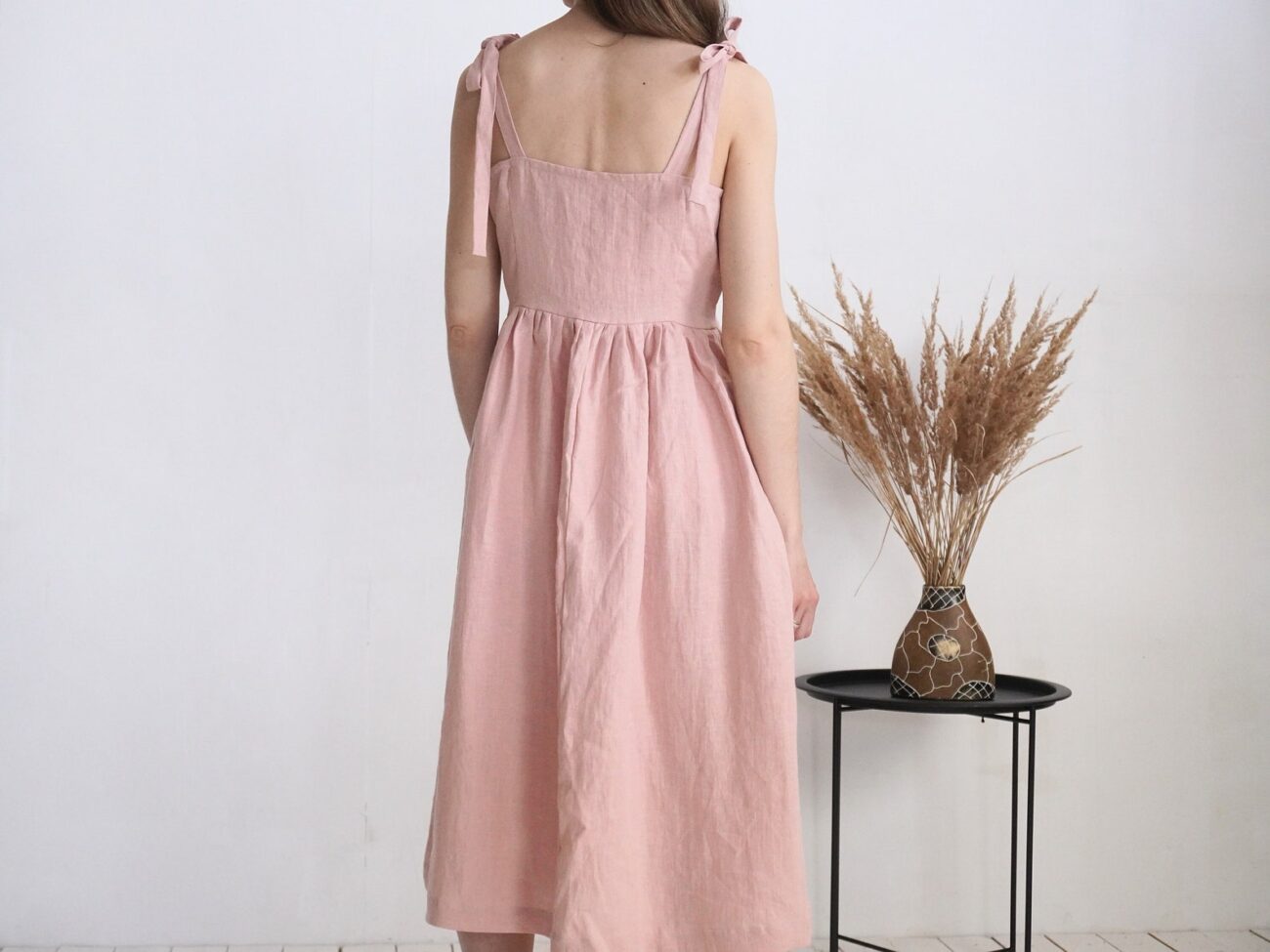 Adjustable Strap Linen Pinafore Sundress by Malusta