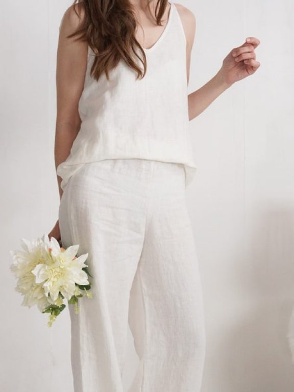 Malusta Linen Wedding Pantsuit: Sustainable Summer Outfit