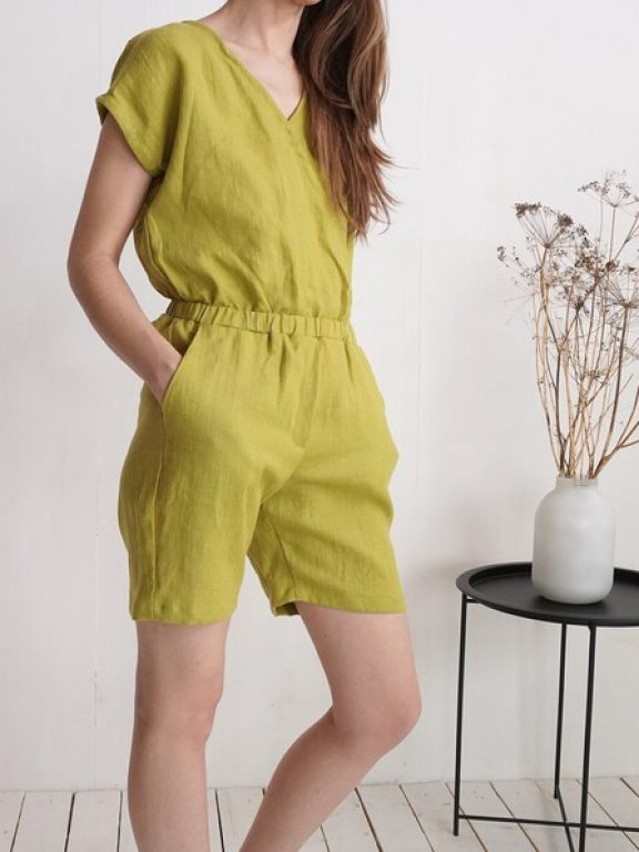 Malusta Short Linen Jumpsuit M66