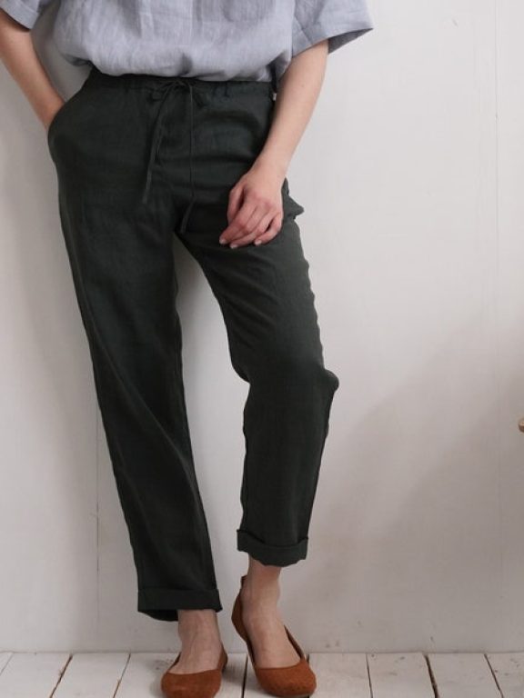 Malusta Washed Linen Classic Pants M64